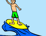 Dibuix Surfista pintat per nuria