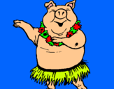 Dibuix Porc hawaià pintat per Toni