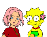 Dibuix Sakura i Lisa pintat per ada h