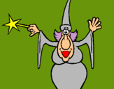 Dibuix Bruixa fent un encanteri pintat per maria