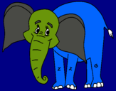 Dibuix Elefant feliç pintat per elefant del Marcel