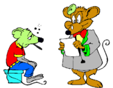 Dibuix Doctor i pacient ratolí pintat per nuria