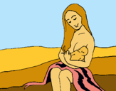 Dibuix Mare amb la seva nadó pintat per Catina