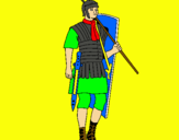 Dibuix Soldat romà  pintat per joan segura kliass