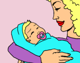 Dibuix Mare amb la seva nadó II pintat per Sandra S.M