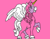Dibuix Unicorn amb ales pintat per piplo
