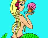 Dibuix Sirena i perla pintat per irina