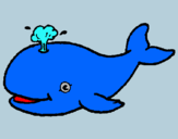 Dibuix Balena expulsant aigua pintat per nuria