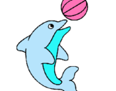 Dibuix Dofí jugant amb una pilota pintat per Irina