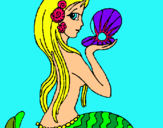 Dibuix Sirena i perla pintat per LAURA S.