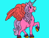 Dibuix Unicorn amb ales pintat per aniusca
