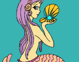 Dibuix Sirena i perla pintat per anna