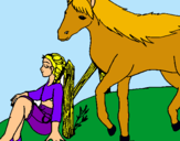 Dibuix Noia i cavall pintat per mireia casas