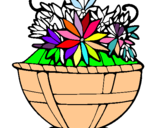 Dibuix Cistell de flors 11 pintat per Duna