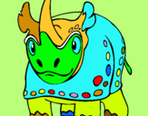 Dibuix Rinoceront  pintat per tomi