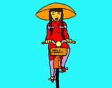 Dibuix Xina amb bicicleta pintat per georgina
