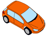Dibuix Cotxe vist des de dalt  pintat per cotx taronja