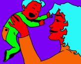 Dibuix Mare amb la seva nadó pintat per misto