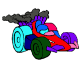 Dibuix Cotxe de Fórmula 1 pintat per gatet