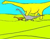 Dibuix Família de Braquiosauris pintat per gabriel