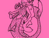 Dibuix Sirena amb llarga cabellera  pintat per JUSTIN