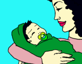 Dibuix Mare amb la seva nadó II pintat per fernanda