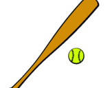 Dibuix Bat i bola de beisbol pintat per GUILLEM PI