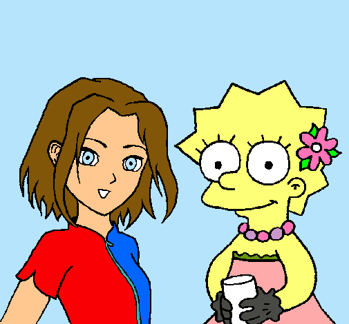 Dibuix Sakura i Lisa pintat per CLW