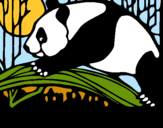 Dibuix Ós panda menjant pintat per Cristinaaaa <3