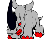 Dibuix Rinoceront II pintat per bruna gómez cata