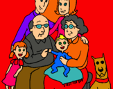 Dibuix Família pintat per júlia serra i pere serra