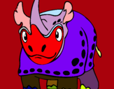 Dibuix Rinoceront  pintat per pere