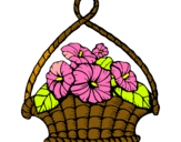 Dibuix Cistell amb flors pintat per nuria moreno peramarch