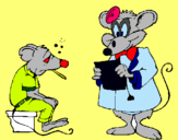Dibuix Doctor i pacient ratolí pintat per Merx