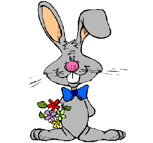 Dibuix Conill amb ram de flors pintat per SUBMARINE