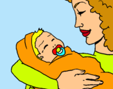 Dibuix Mare amb la seva nadó II pintat per mariona barot 