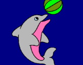 Dibuix Dofí jugant amb una pilota pintat per marta marra