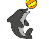 Dibuix Dofí jugant amb una pilota pintat per cristinadofi