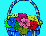 Dibuix Cistell amb flors 6 pintat per  nihal zerrad assat