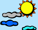 Dibuix Sol i núvols 2 pintat per JULIA
