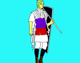 Dibuix Soldat romà  pintat per gloria i aaron