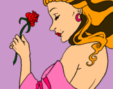 Dibuix Princesa amb una rosa pintat per nisrine zerrad assat