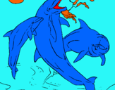 Dibuix Dofins jugant pintat per ANNA