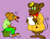 Dibuix Doctor i pacient ratolí pintat per susana