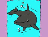 Dibuix Dofí pintat per MOPI Y PERLA