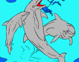 Dibuix Dofins jugant pintat per MARC