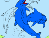 Dibuix Dofins jugant pintat per de abimael