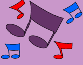 Dibuix Notes musicals  pintat per mmsb