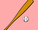 Dibuix Bat i bola de beisbol pintat per anna c.m