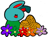 Dibuix Conillet de Pasqua pintat per Eloi